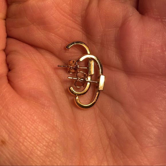 Pierced Lobe Cuff Earrings 14k Gold Plated Silver - Picture 5 of 6